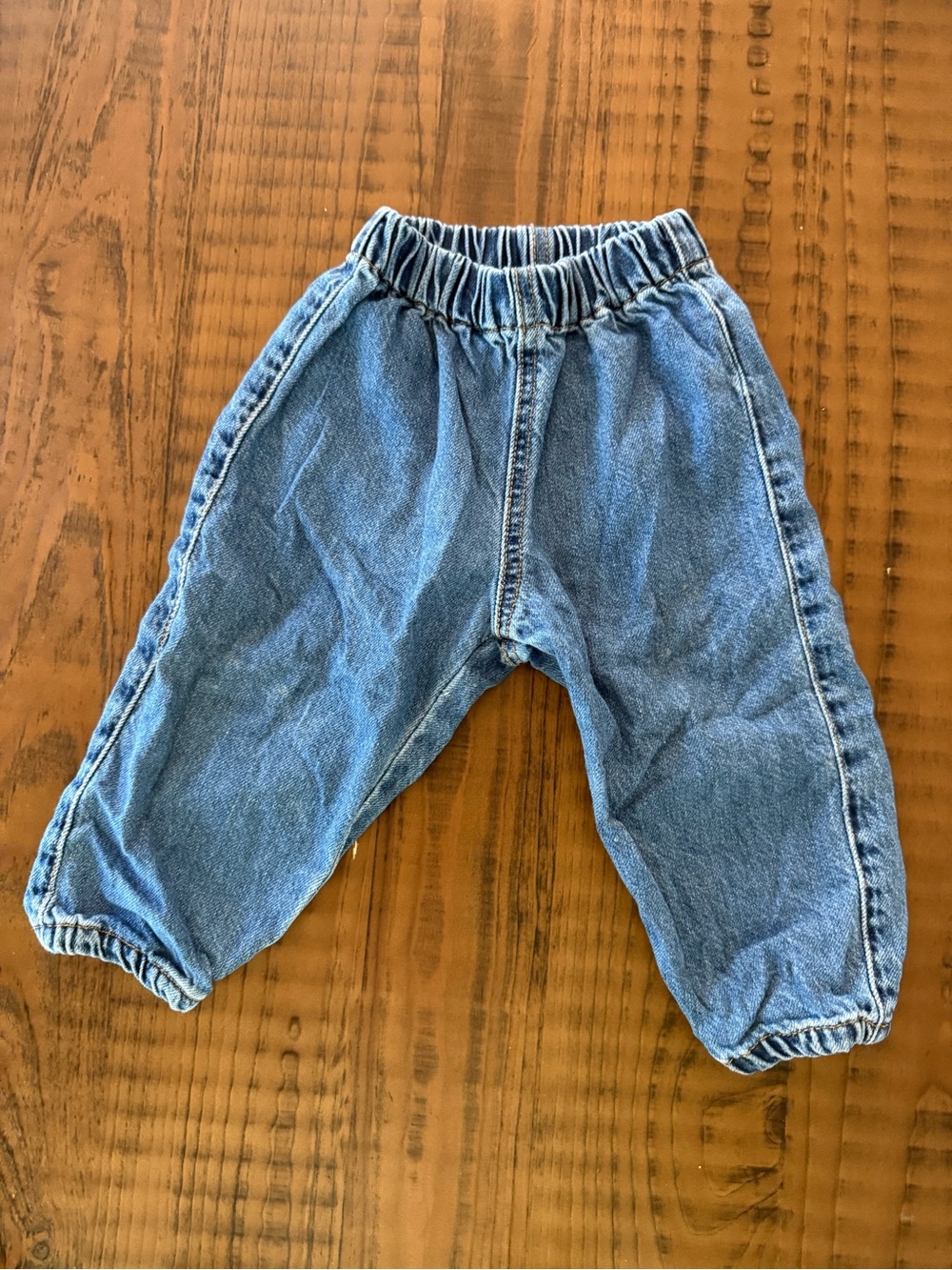 Zara Blue Elastic Waist Denim Joggers